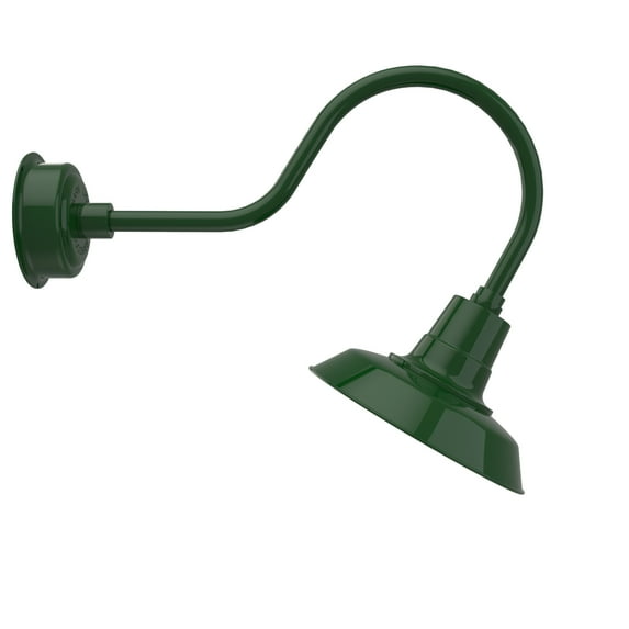Cocoweb 12 inch Vintage LED Barn Light in Green with Modern Arm