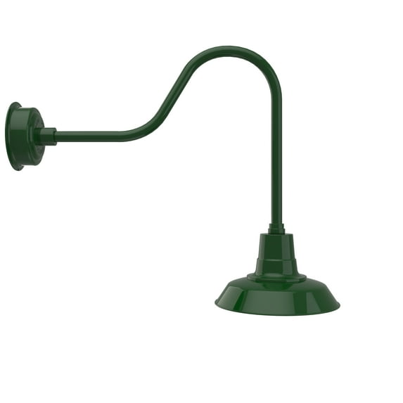 Cocoweb 12 inch Vintage LED Barn Light in Green with Sleek Arm
