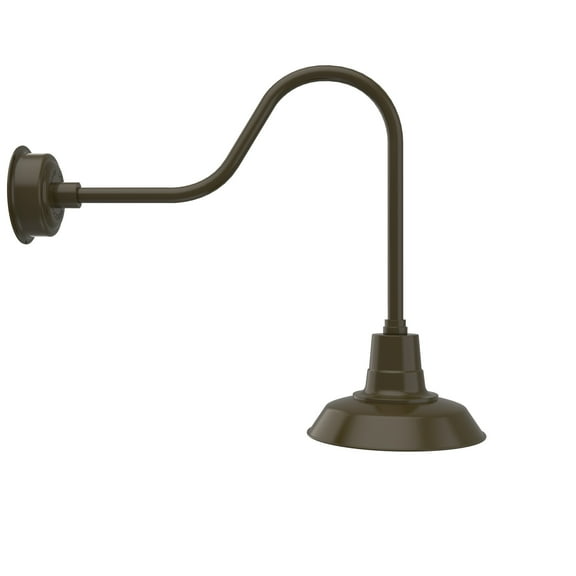 Cocoweb 12 inch Vintage LED Barn Light in Mahogany Bronze with Sleek Arm