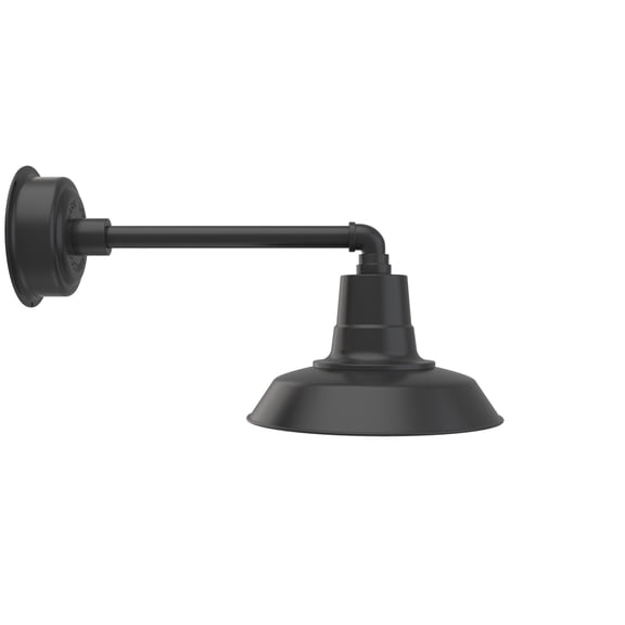 Cocoweb 12 inch Vintage LED Barn Light in Matte Black with Metropolitan Arm