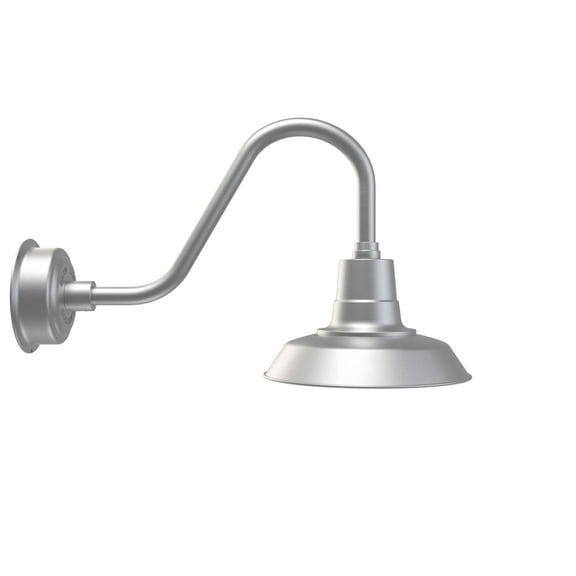 Cocoweb 12 inch Vintage LED Barn Light in Silver with Rustic Arm