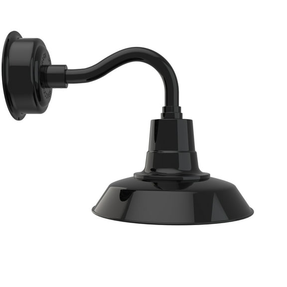 Cocoweb 12 inch Vintage LED Gooseneck Light in Black with Chic Arm