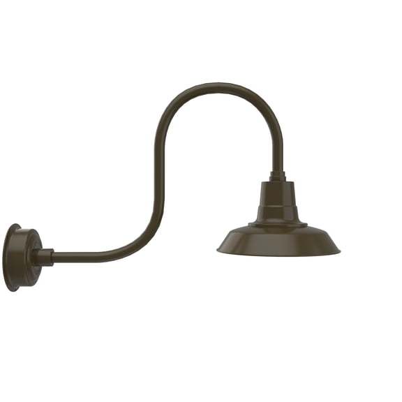 Cocoweb 12 inch Vintage LED Gooseneck Light in Mahogany Bronze with Antique Arm