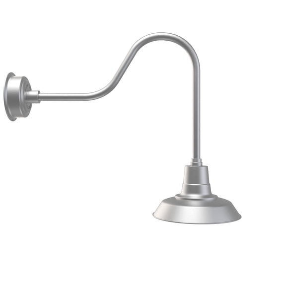 Cocoweb 12 inch Vintage LED Gooseneck Light in Silver with Sleek Arm