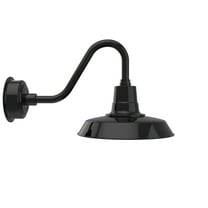 Cocoweb 14" Vintage LED Barn Light in Black with Vintage Arm