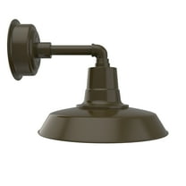 Cocoweb 14" Vintage LED Barn Light in Mahogany Bronze with Cosmopolitan Arm