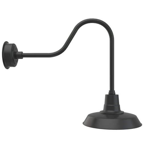 Cocoweb 14 inch Vintage LED Gooseneck Light in Matte Black with Sleek Arm