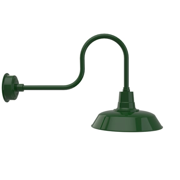 Cocoweb 16" Vintage LED Barn Light in Green with Industrial Arm