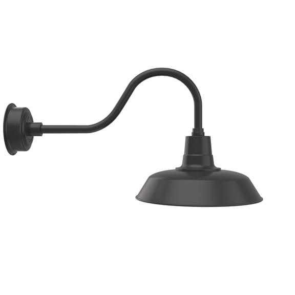 Cocoweb 16" Vintage LED Gooseneck Light in Matte Black with Contemporary Arm