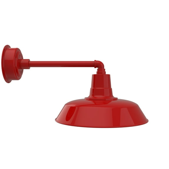 Cocoweb 16 inch Vintage LED Barn Light in Red with Metropolitan Arm