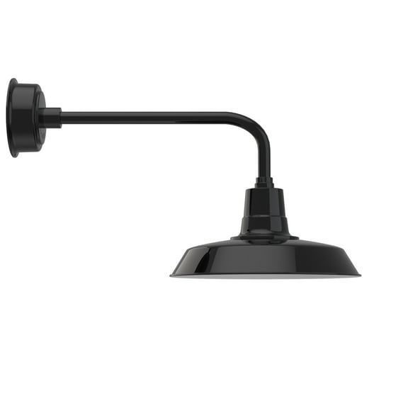 Cocoweb 16 inch Vintage LED Gooseneck Light in Black with Traditional Arm