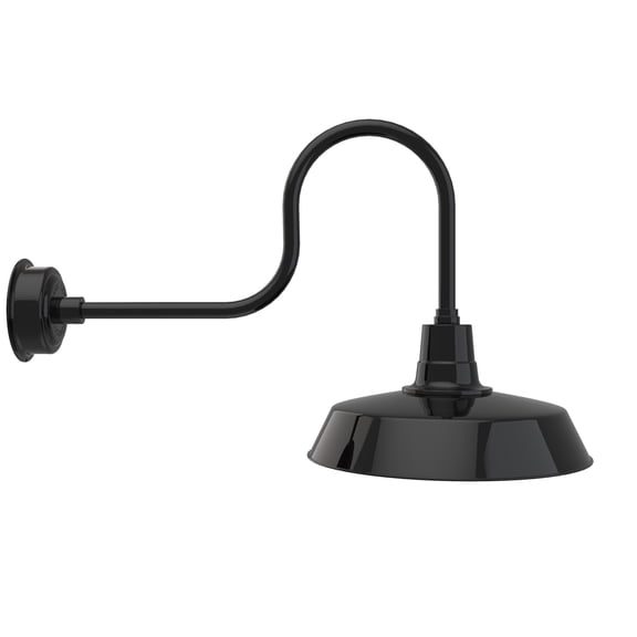 Cocoweb 18" Vintage LED Gooseneck Light in Black with Industrial Arm