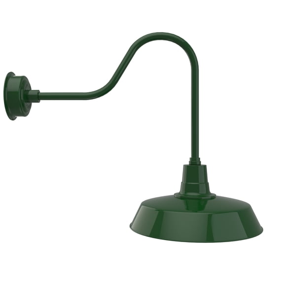 Cocoweb 18 inch Vintage LED Barn Light in Green with Sleek Arm
