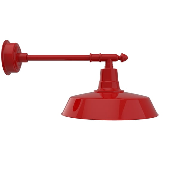 Cocoweb 18 inch Vintage LED Barn Light in Red with Victorian Arm