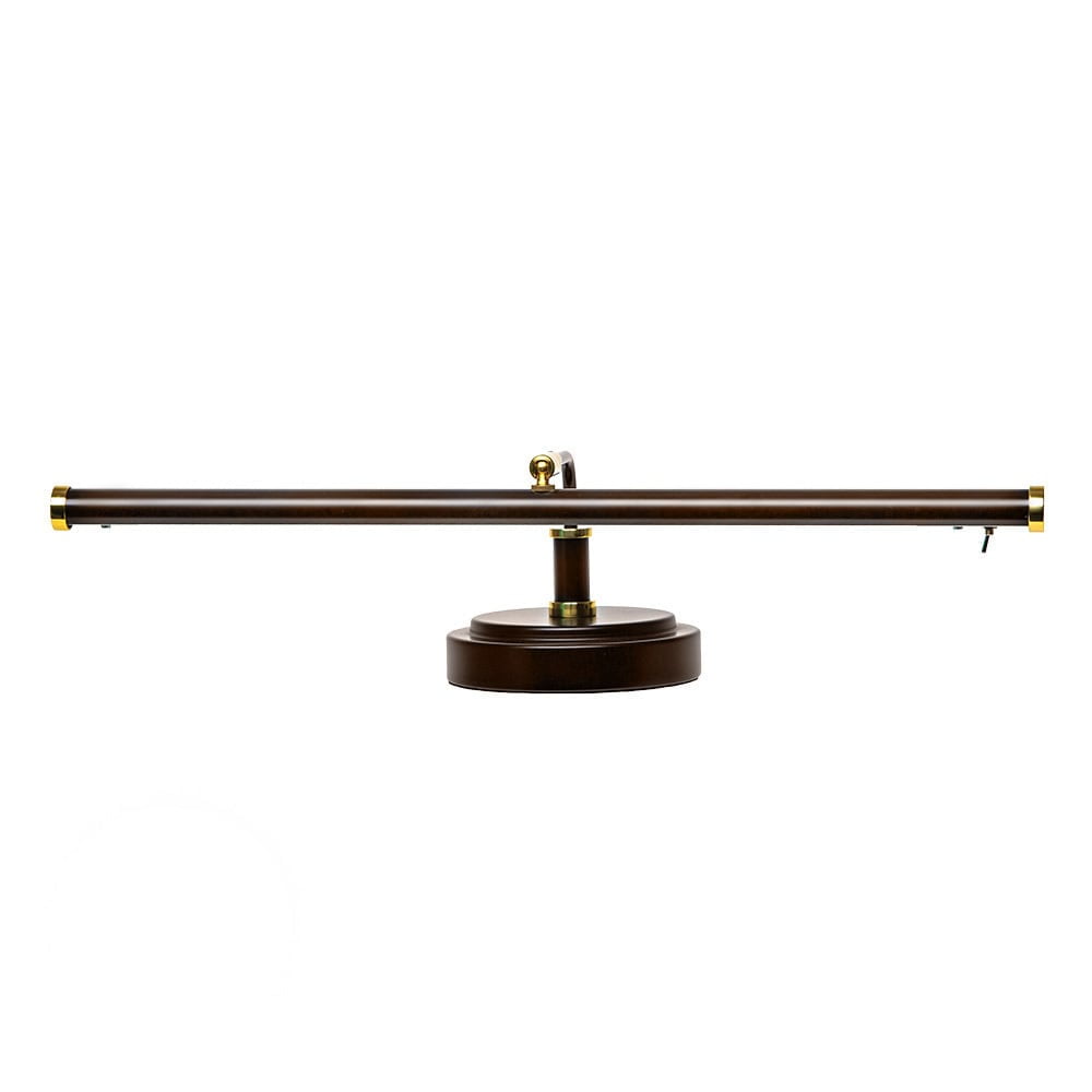Mahogany Bronze LED Piano Desk Lamp with Brass Accents