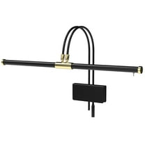Cocoweb 22" Grand Piano Lamp, LED, Adjustable, Quality Lighting in Black with Brass Accents, with Plug-in Adapter - GPLED22D