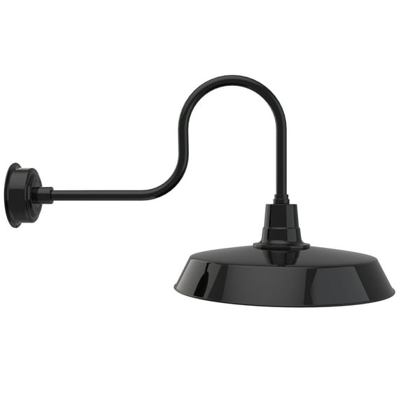 Cocoweb 22" Vintage LED Barn Light in Black with Industrial Arm