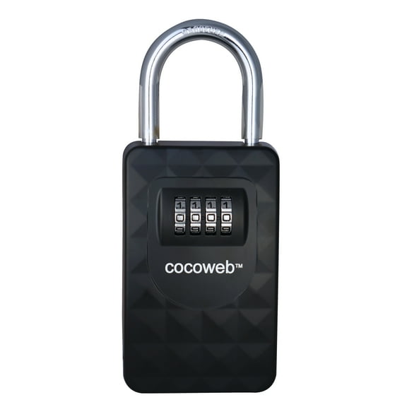 Cocoweb HKPV-S | Heavy Duty Combination Storage Lock Box - Hanging Shackle, Black