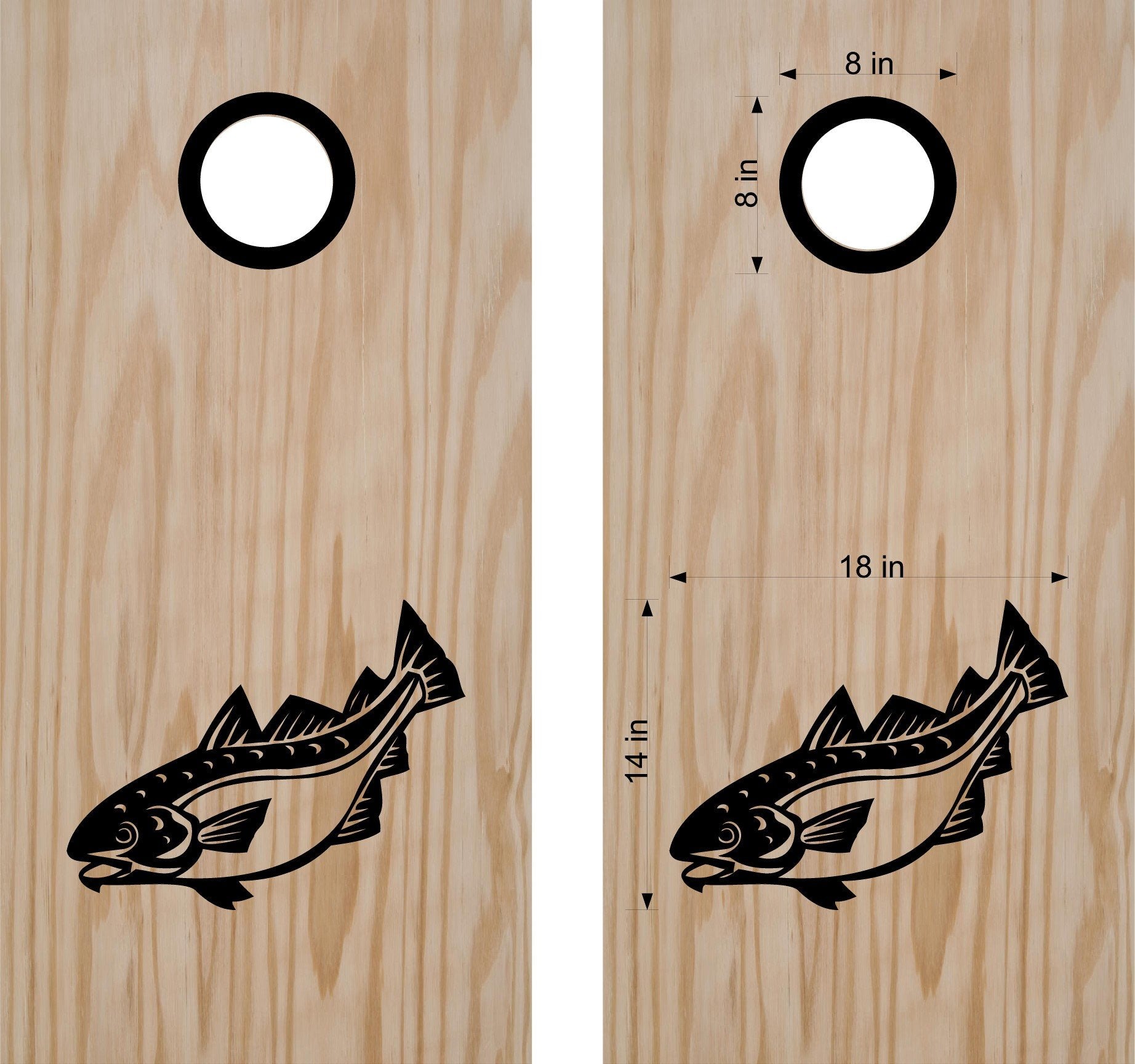 Cod Cornhole Board Decals Bean Bag Toss Sticker Fish - Walmart.com