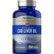 Cod Liver Oil Capsules | 250 Softgels | With EPA DHA | Engelvaer Norwegian | by Piping Rock