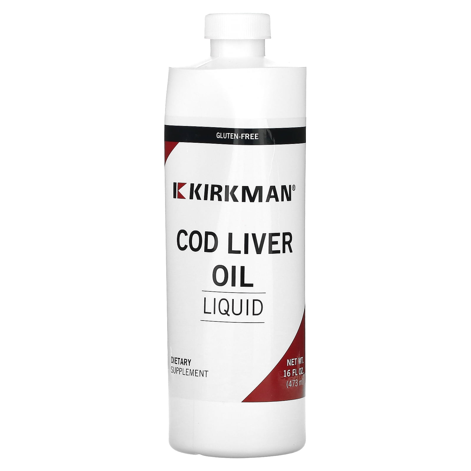 Cod Liver Oil Liquid, 16 fl oz (473 ml), Kirkman Labs