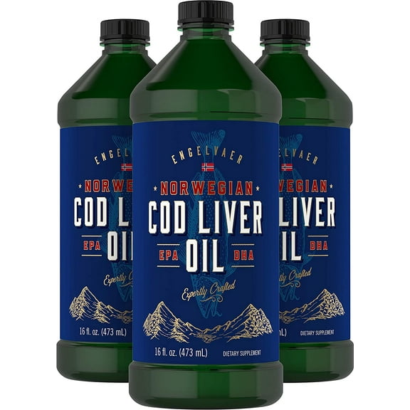 Cod Liver Oil Norwegian 48 fl oz (16 fl oz x 3 Bottles) | by Carlyle