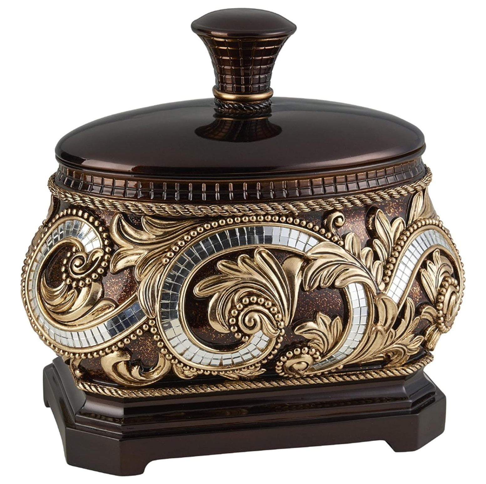 Chocolate Brown and Gold Rectangular Decorative Box