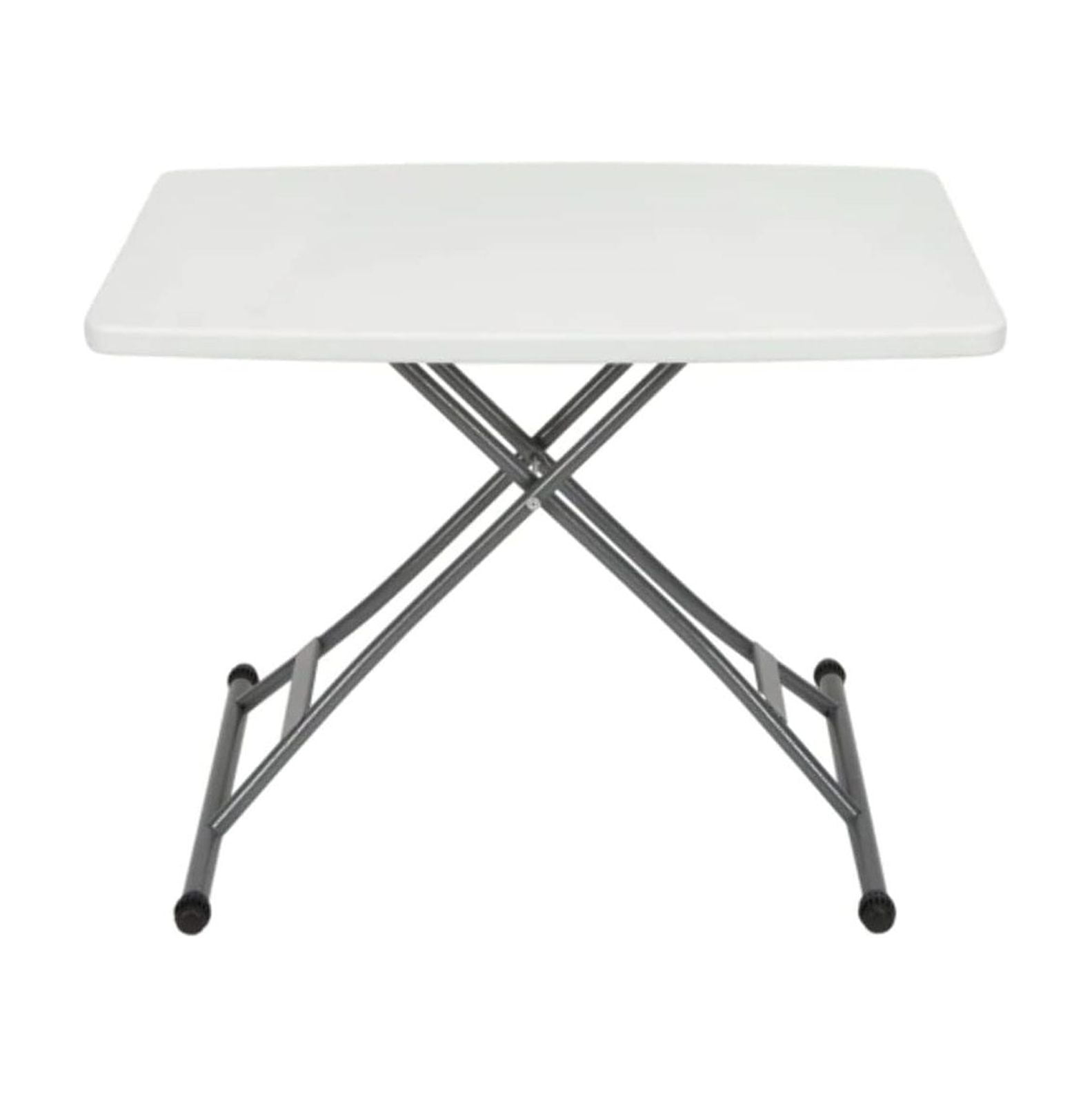 30" White and Gray Steel Rectangular Patio Table