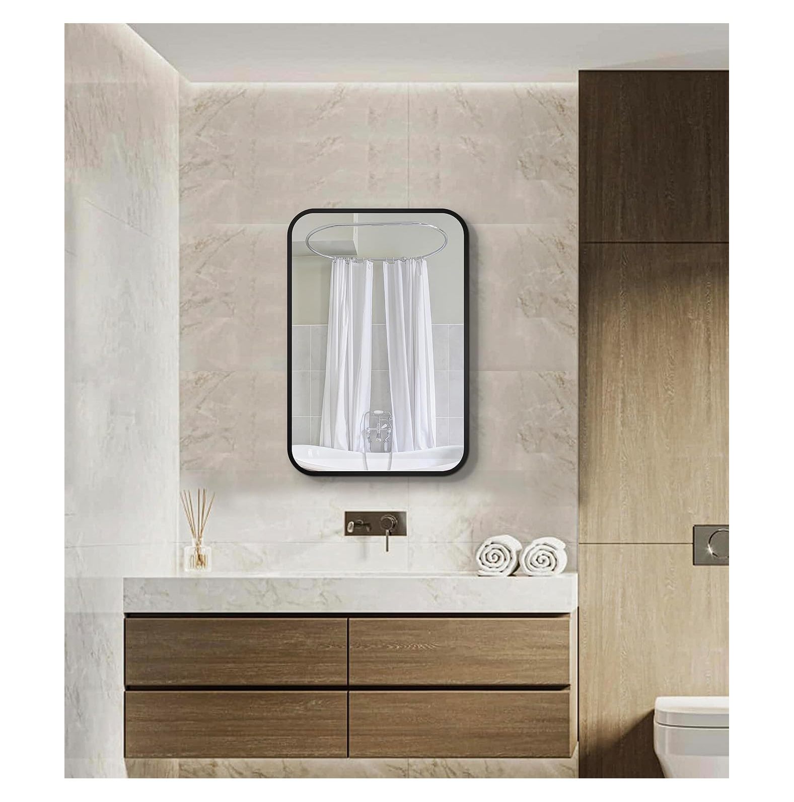 CodYinFI 20x28 inch Black Metal Framed Bathroom Medicine with