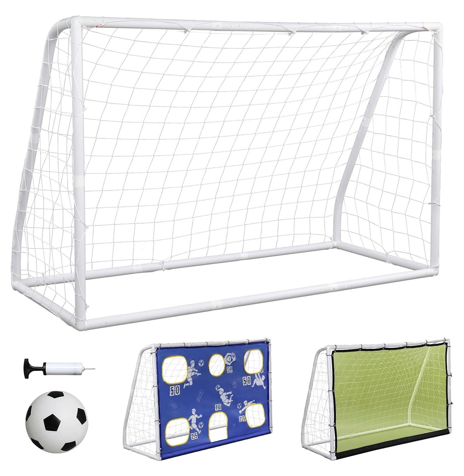 CodYinFI 3 in 1 Soccer Goal Set, 6 x 4 Ft Portable Soccers Training