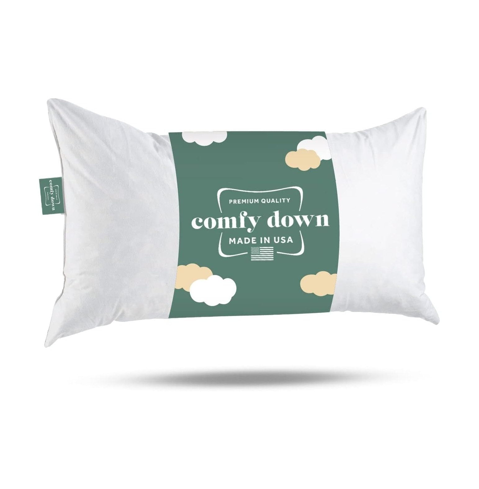 ComfyDown 16x20 White Cotton Feather Down Pillow Insert