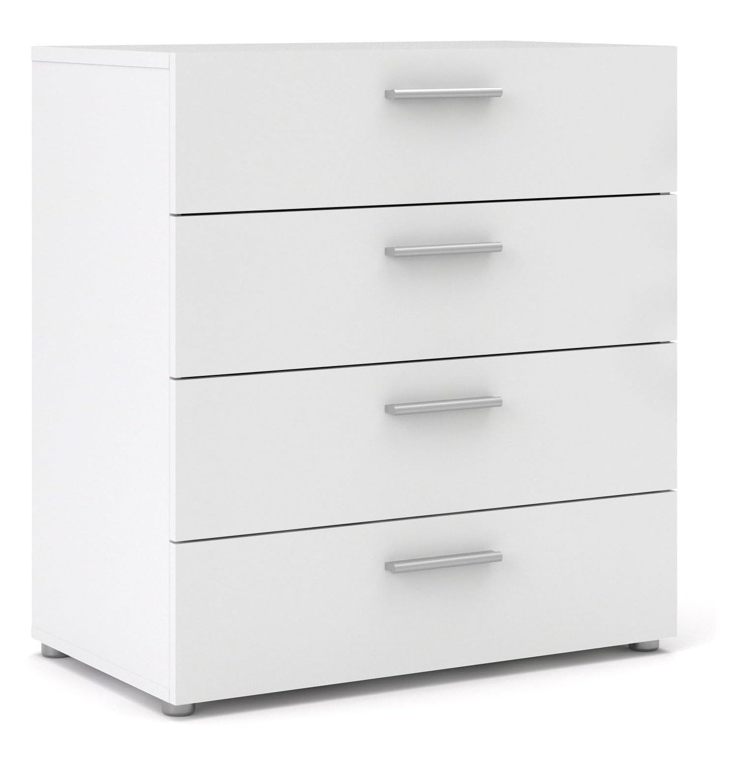 Austin 4-Drawer Sleek White Dresser with Metal Hardware