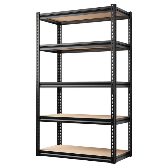 CodYinFI Black Adjustable 5-Tier Metal Storage Shelving Unit