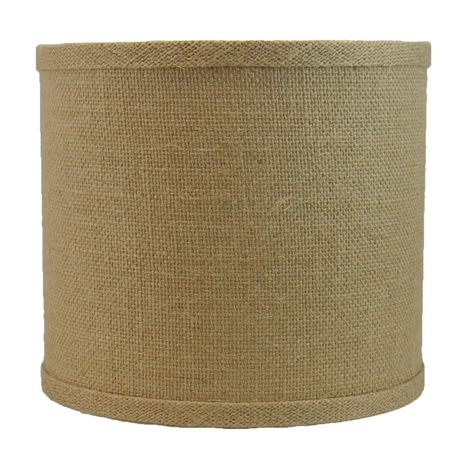 Natural Burlap Drum Lamp Shade with White Lining, 8-inch