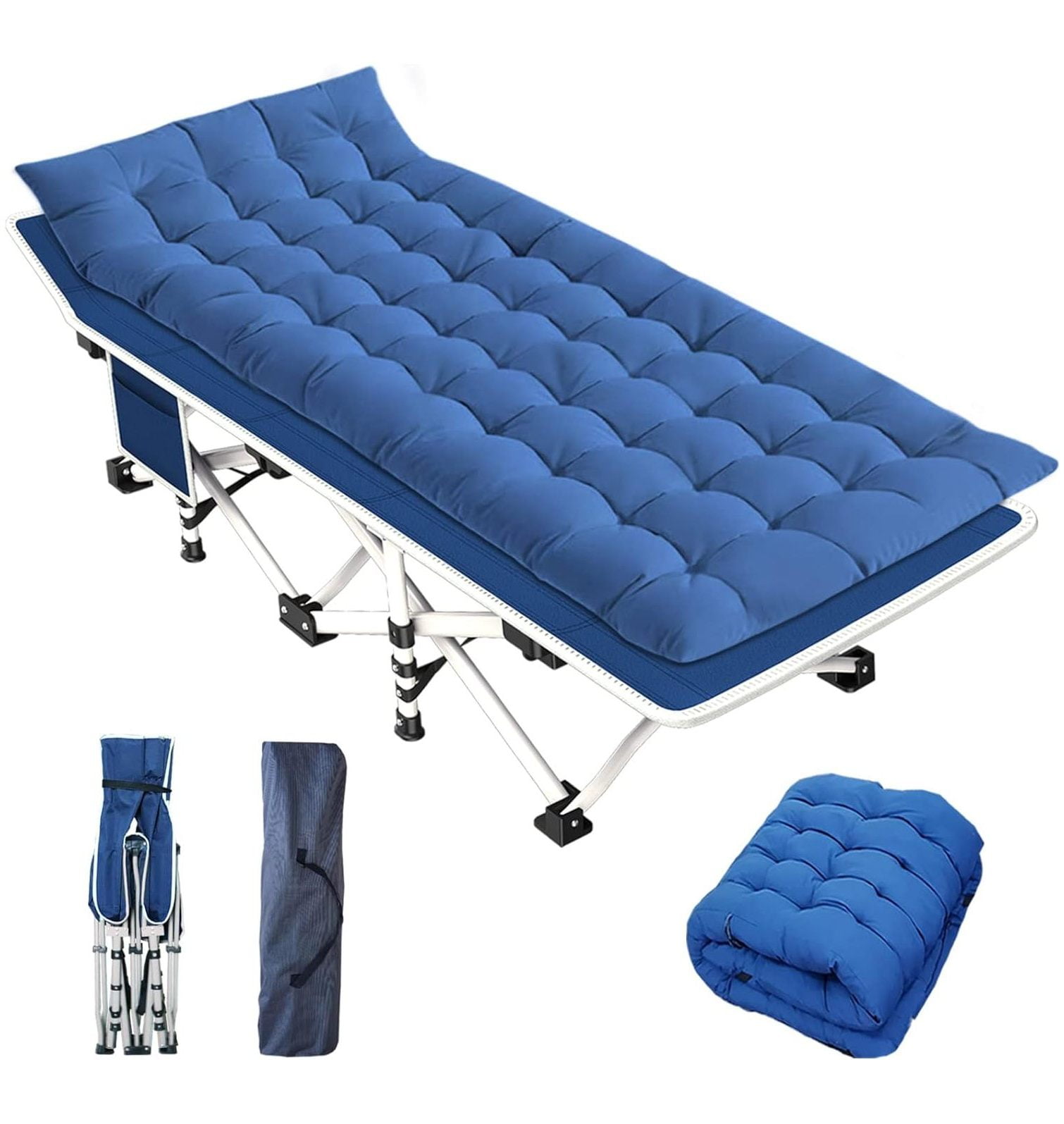 CodYinFI Camping Cot with Thick Mattress, 450LBS(Max Load), Durable
