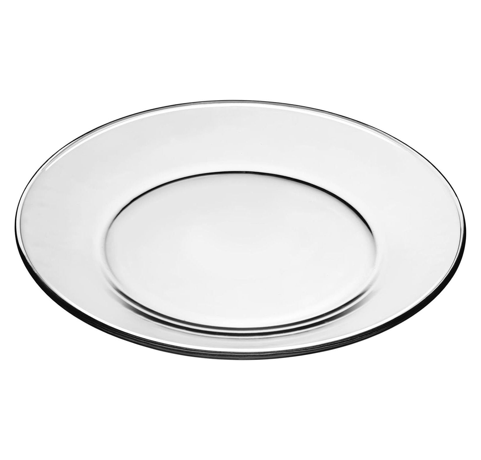 CodYinFI Crisa Moderno Dinner Plate, 10-1/2-Inch, Box of 12, Clear