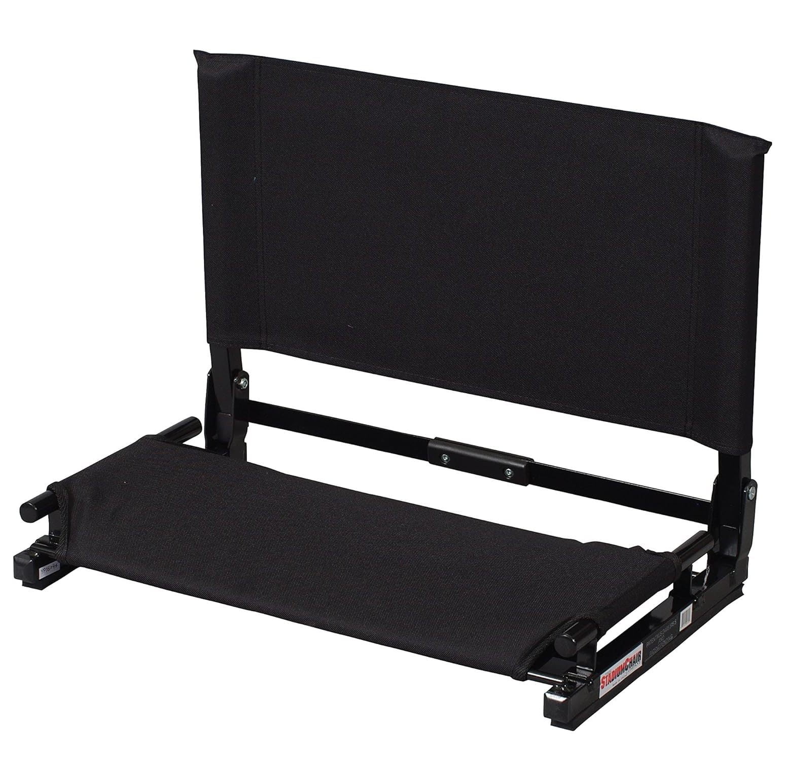 Deluxe Wide Black Canvas Folding Stadium Chair