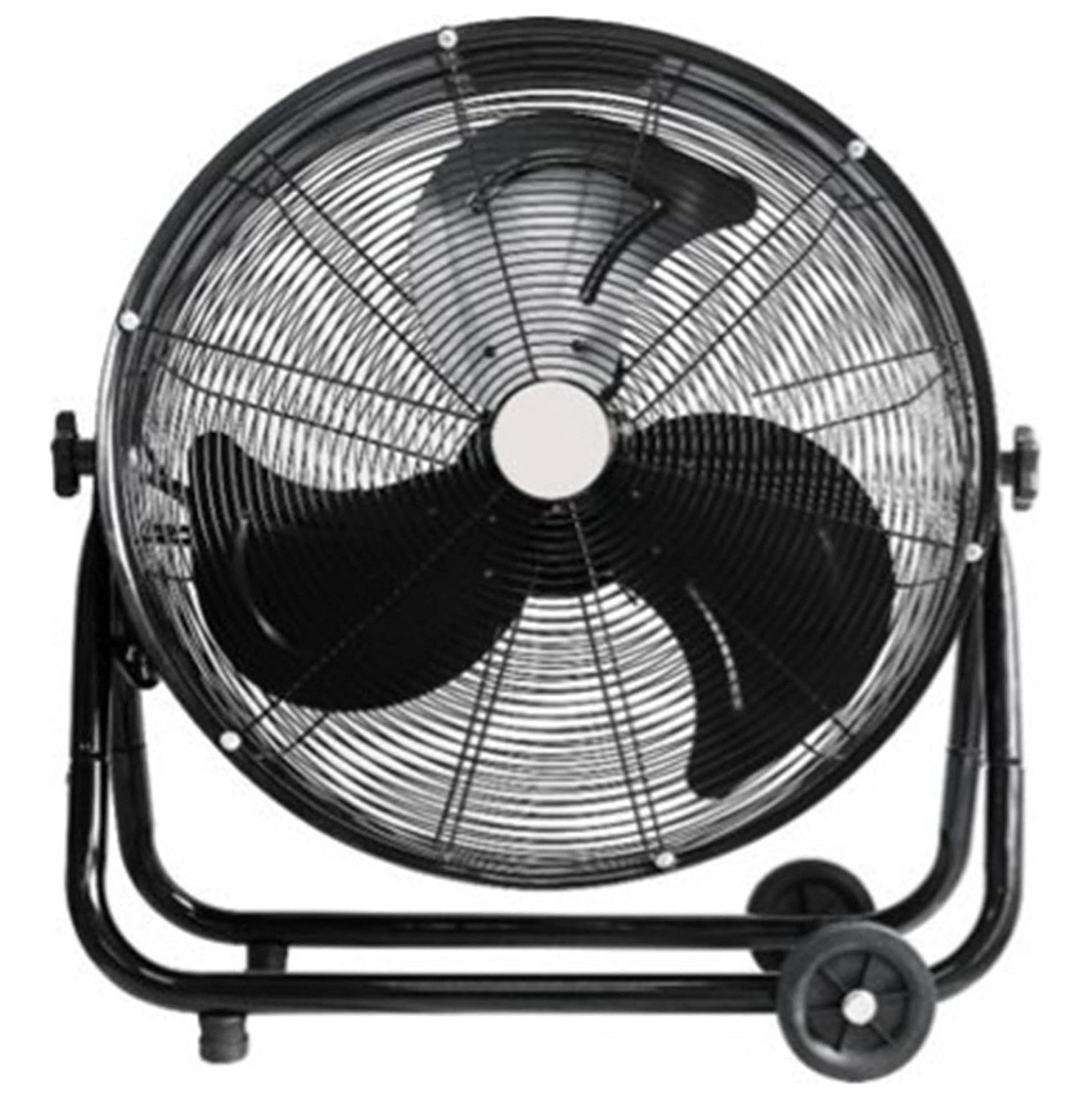 Lifesmart 24-Inch Black Metal Recirculating Floor Fan with Caster Wheels