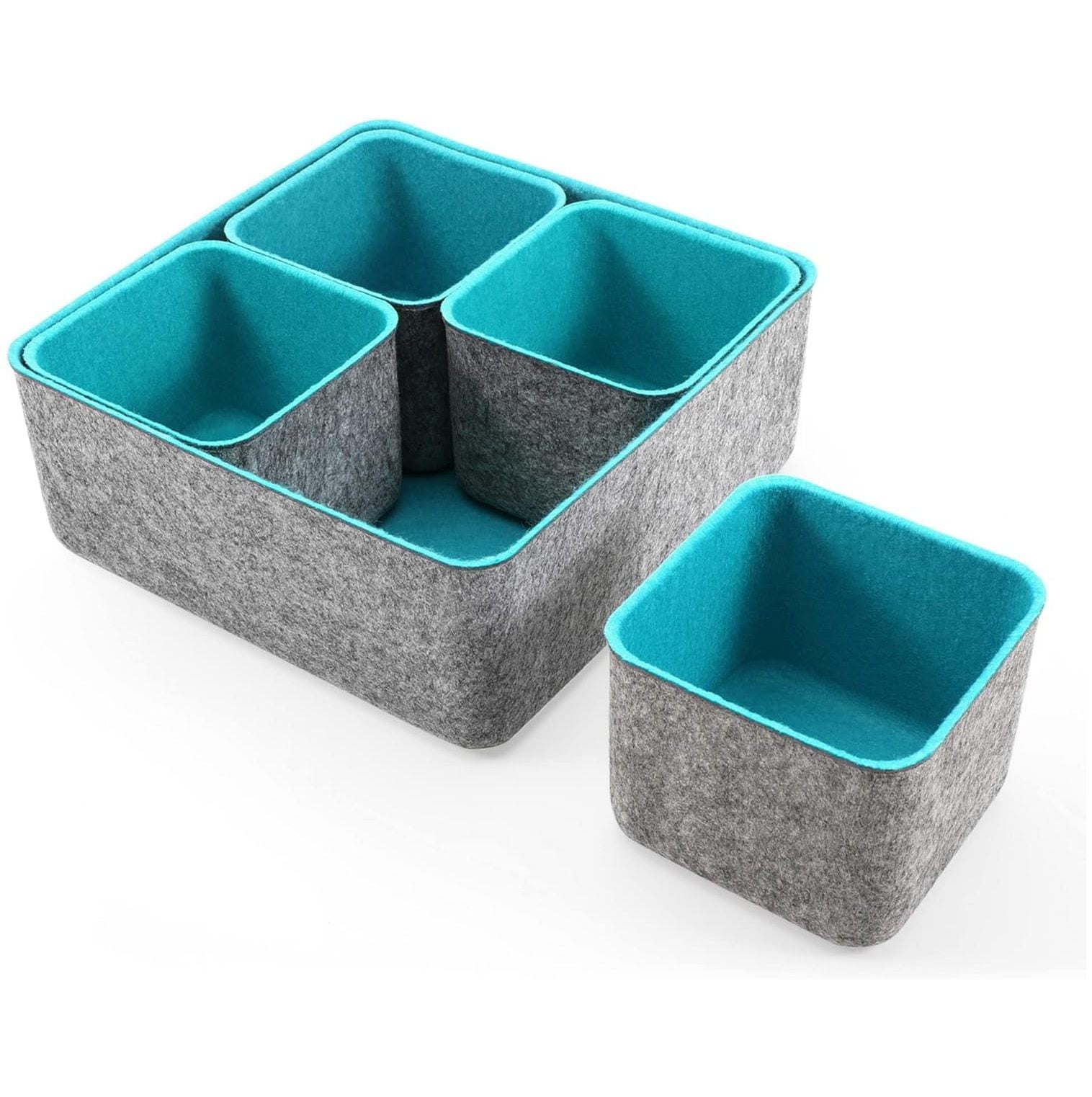 CodYinFI Felt Office Drawer Organizers deep Bins Draw Organiser Felt