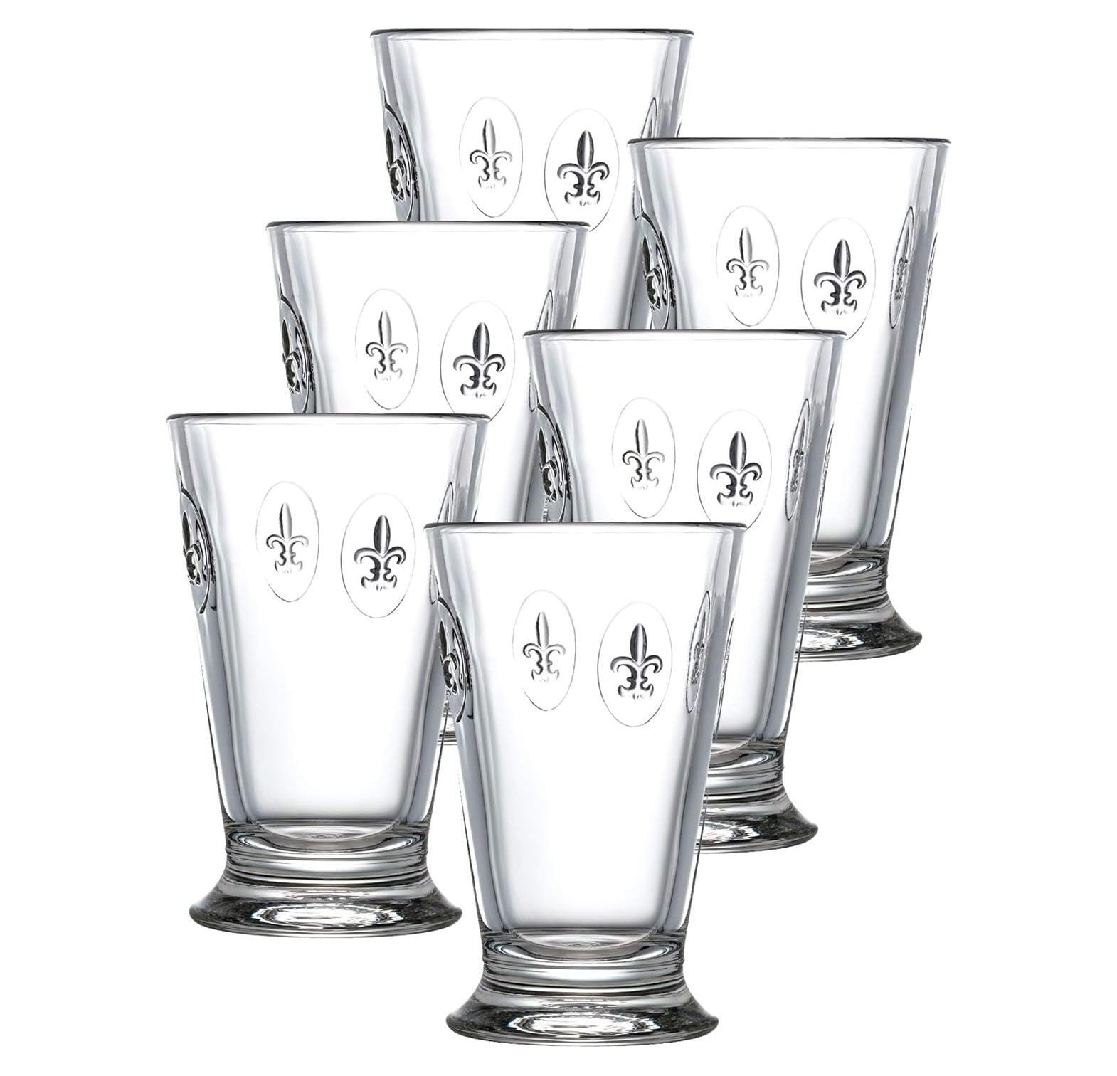 CodYinFI Fleur De Lys (10 oz) Double Old Fashioned Glass Set of 6