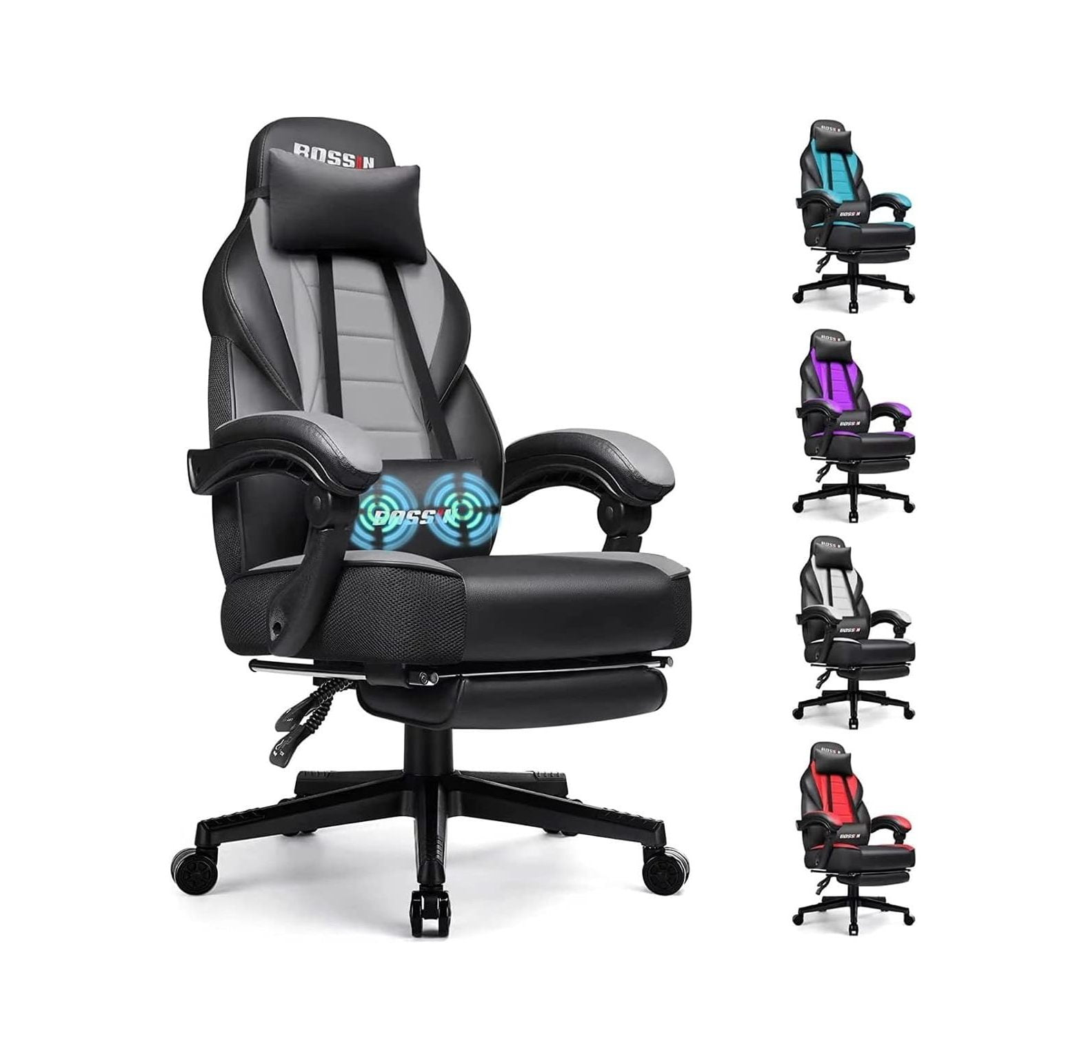 CodYinFI Gaming Chair with Massage, Ergonomic Heavy Duty Design, Gamer