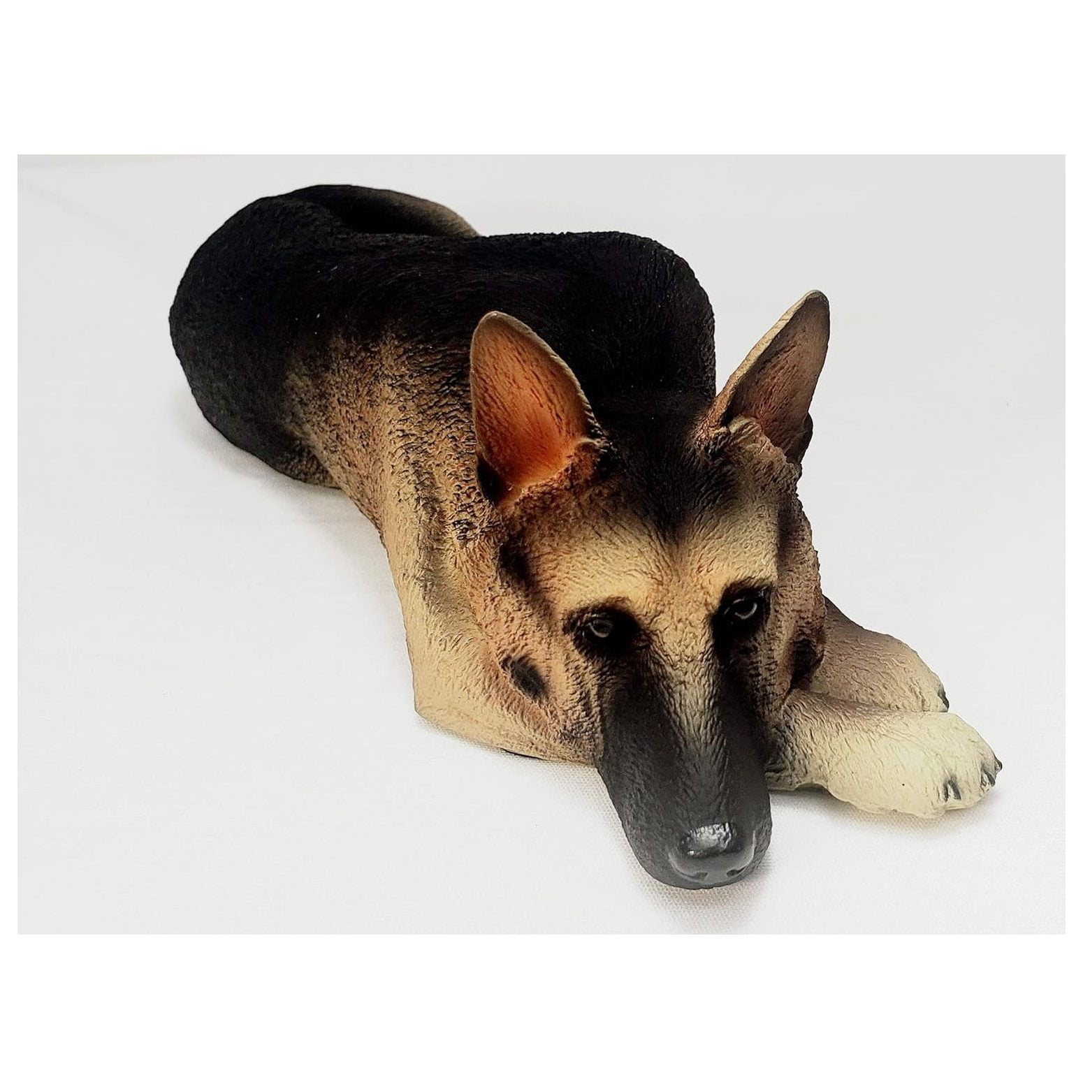 Tan and Black Stone Resin German Shepherd Figurine