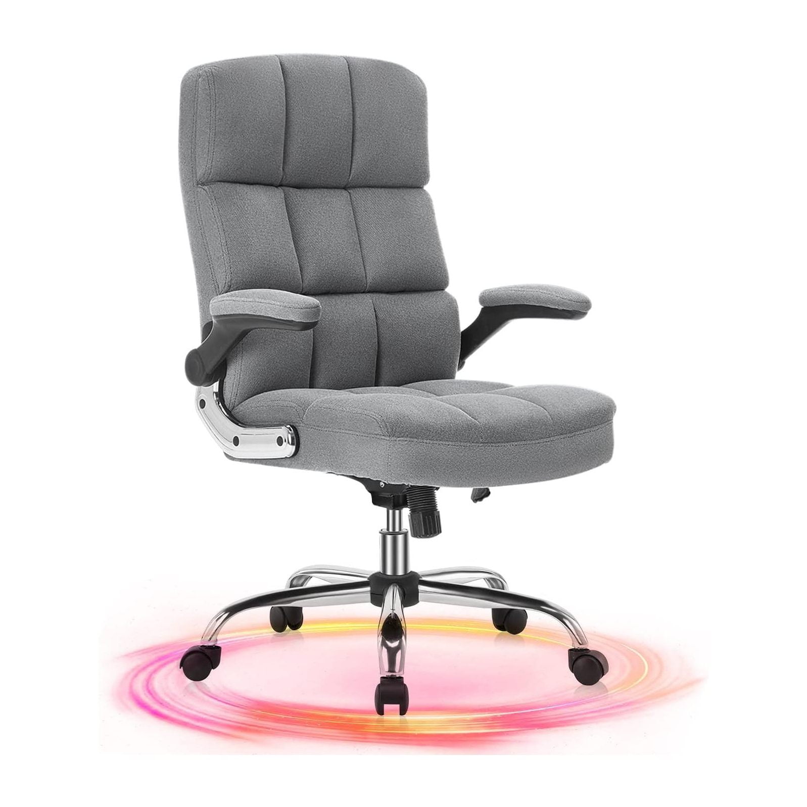 CodYinFI High Back Fabric Home Office Chair Comfotable Thick Padding