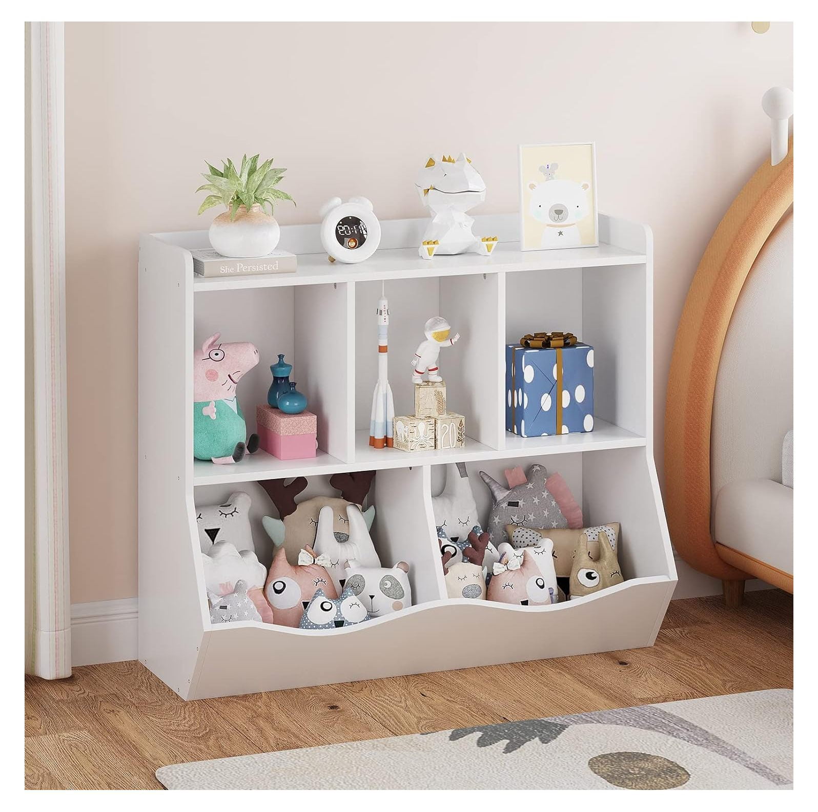 CodYinFI Kids Bookshelf and Bookcase Toy Storage Multi Shelf with Cubby