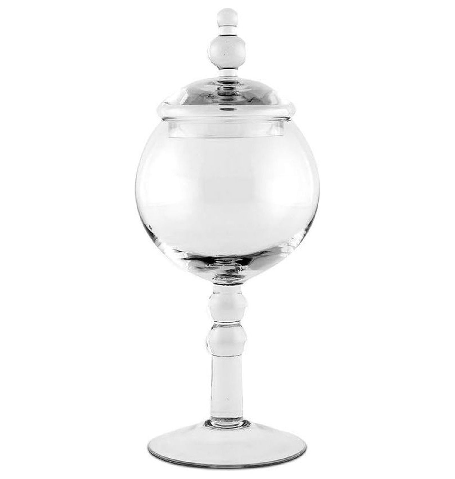 CodYinFI Large Glass Apothecary Candy Jar Footed Globe Bowl with Lid