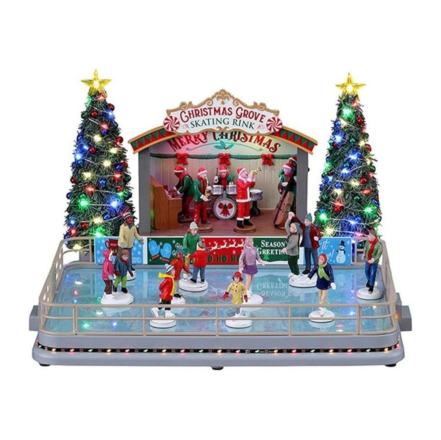 Lemax Multicolored LED Christmas Village Skating Rink