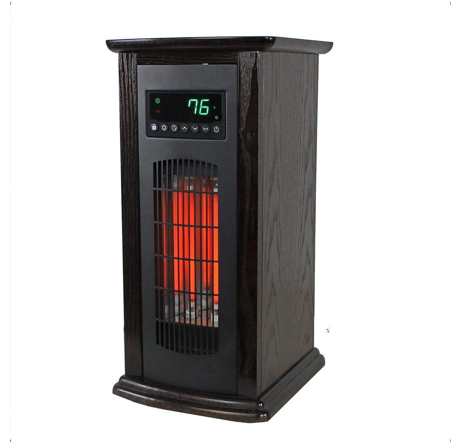 LifeSmart Black Infrared Quartz Electric Tower Space Heater
