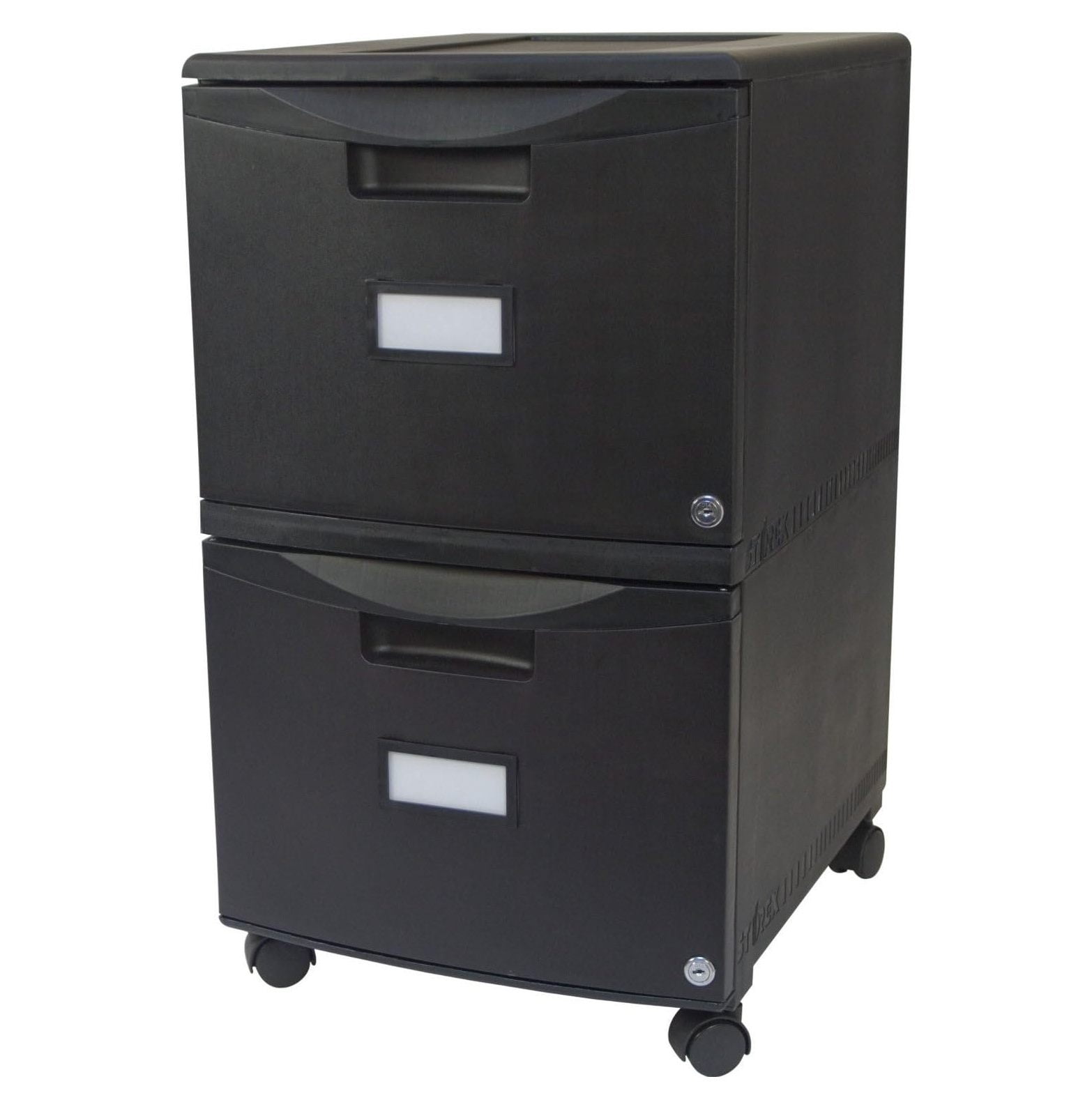 IRIS USA, 4 Drawer Medium Storage Cart with Organizer Top, Black/Clear 