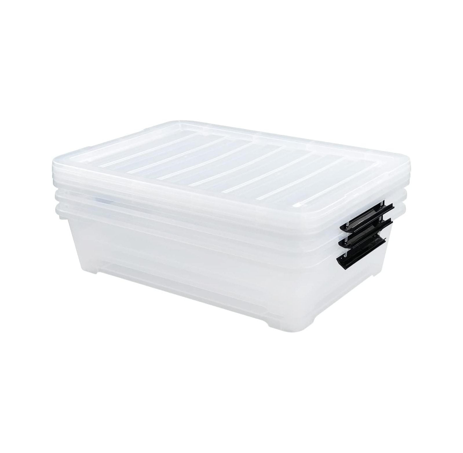 CodYinFI Plastic Underbed Storage Box, 40 Quart Clear Shallow Box with