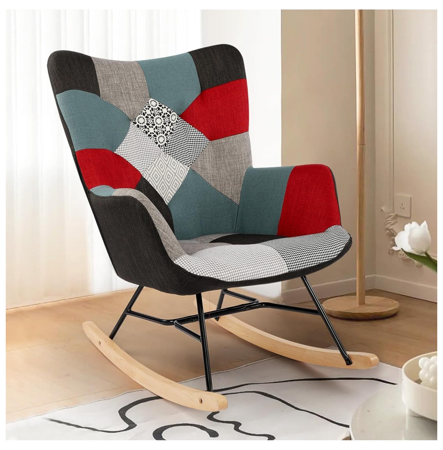 CodYinFI Rocking Chair Nursery Set of 1, Upholstered Glider Rocker with